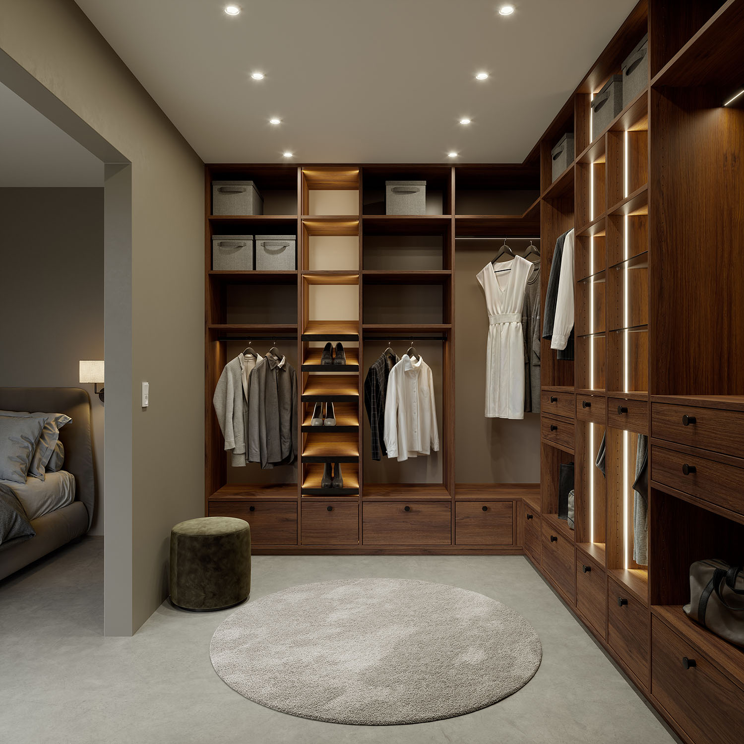 Garderobe med skydedør