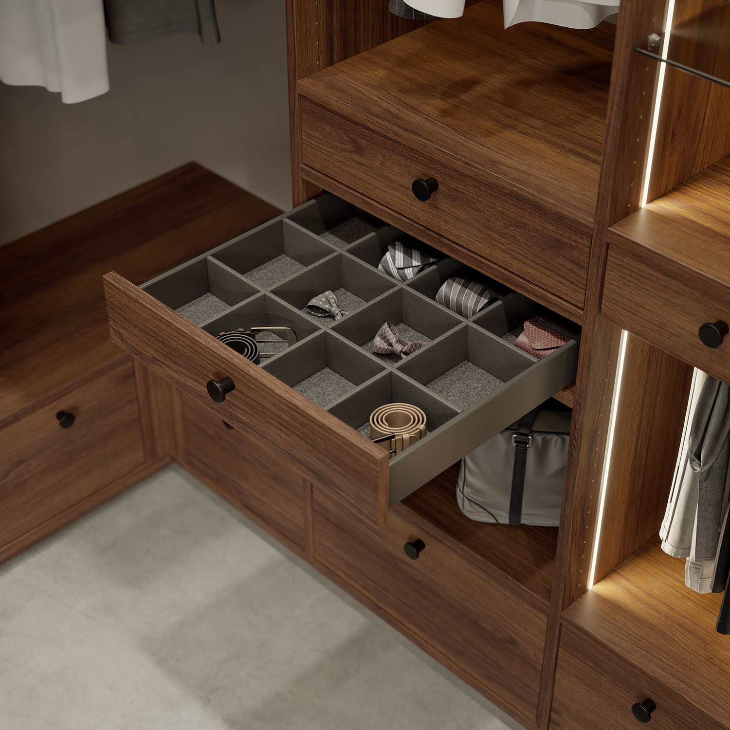 Garderobe med skydedør