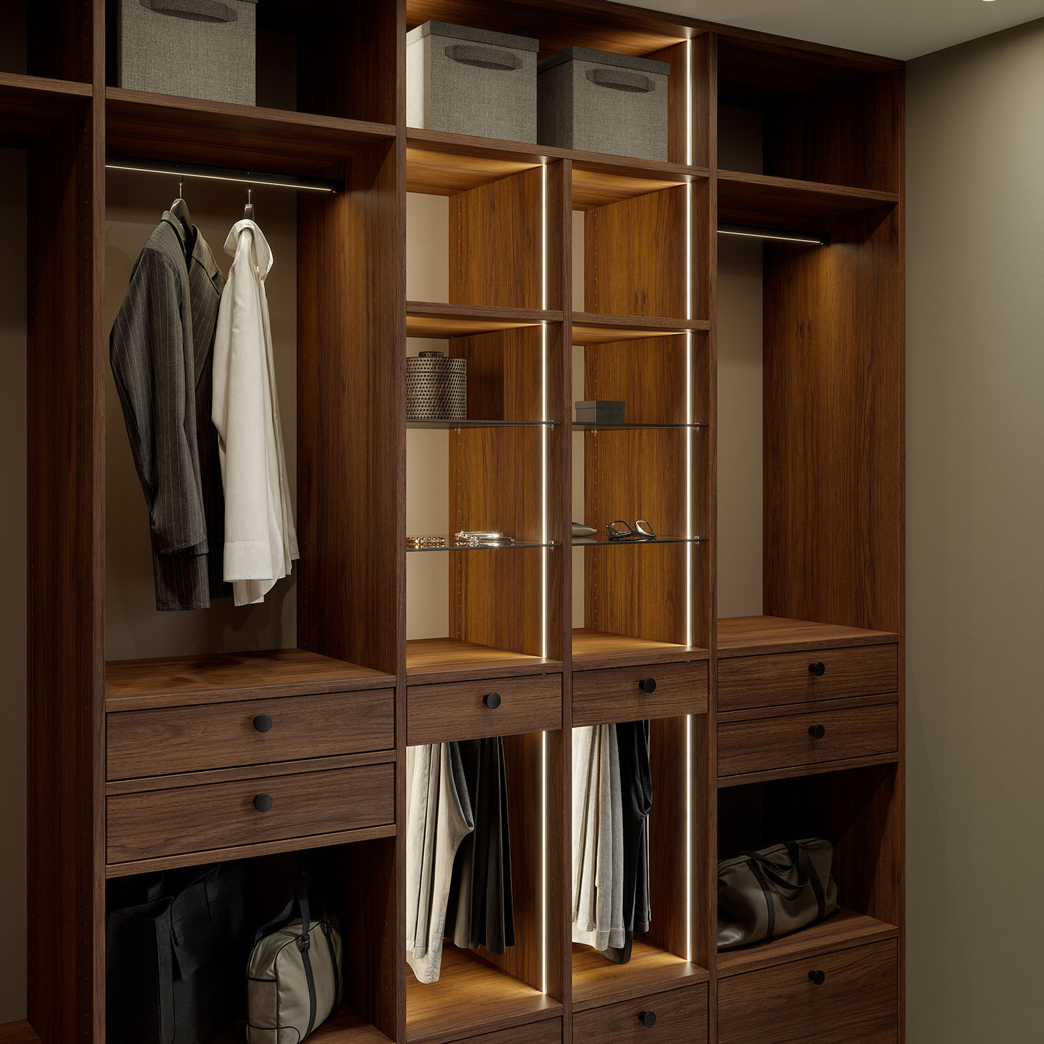 Garderobe med skydedør