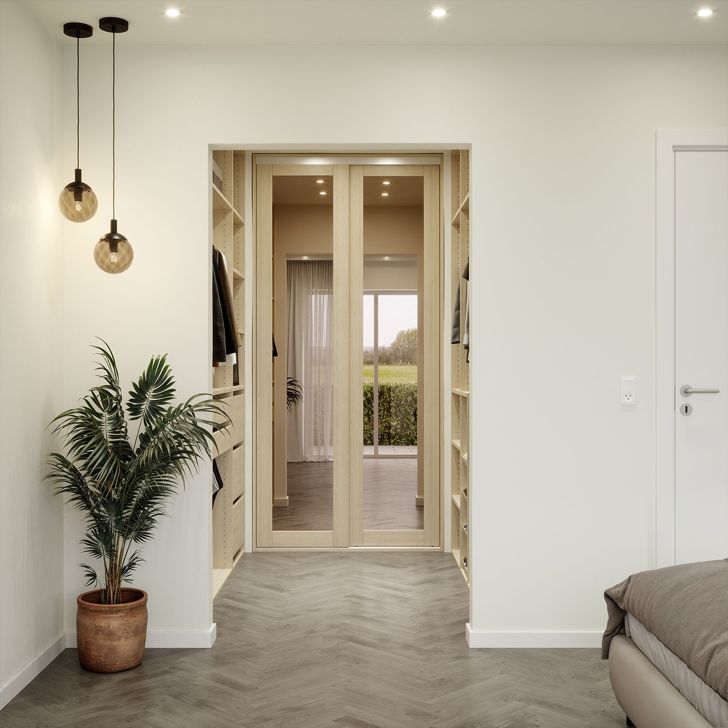 Garderobe med skydedør