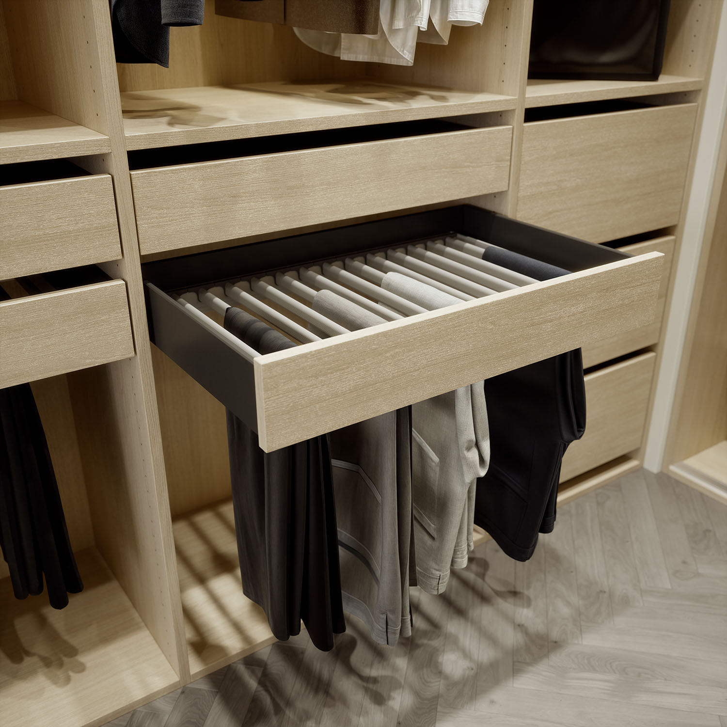 Garderobe med skydedør
