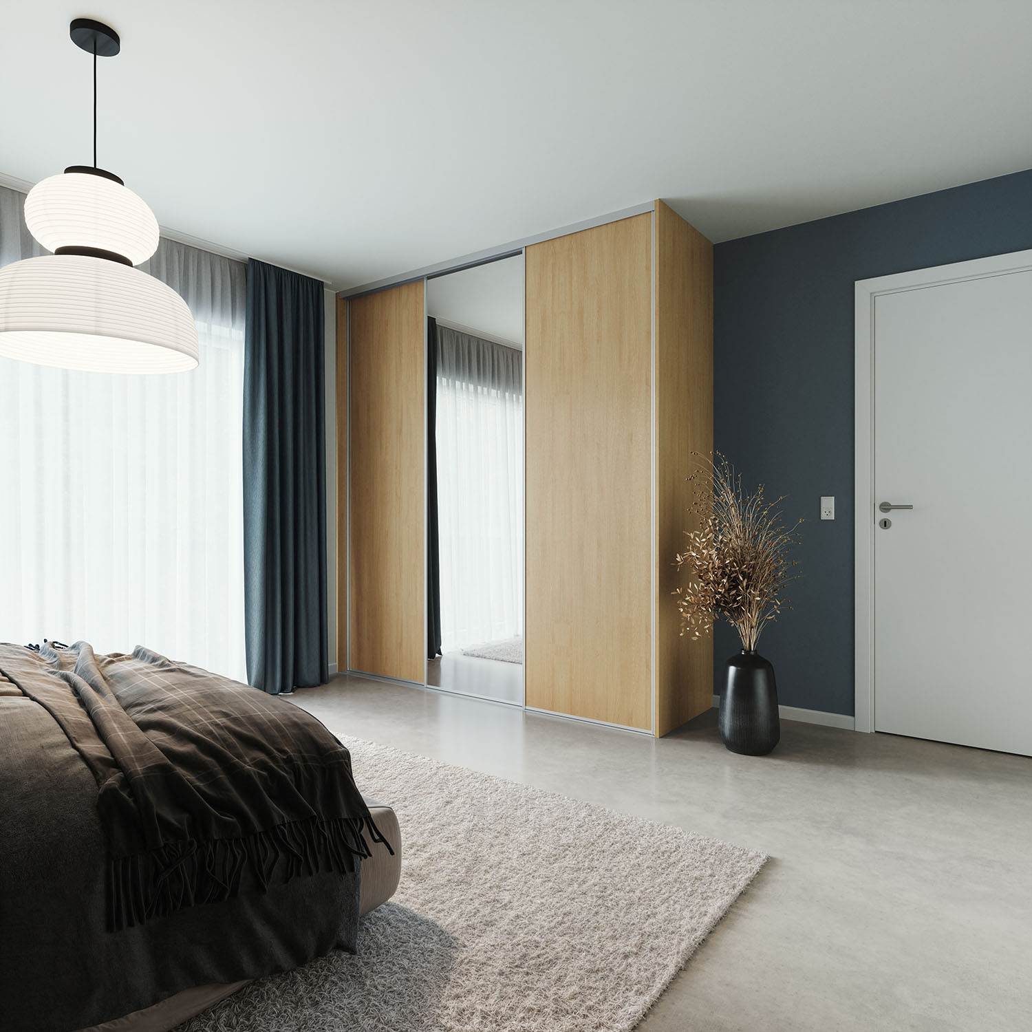 Garderobe med skydedør