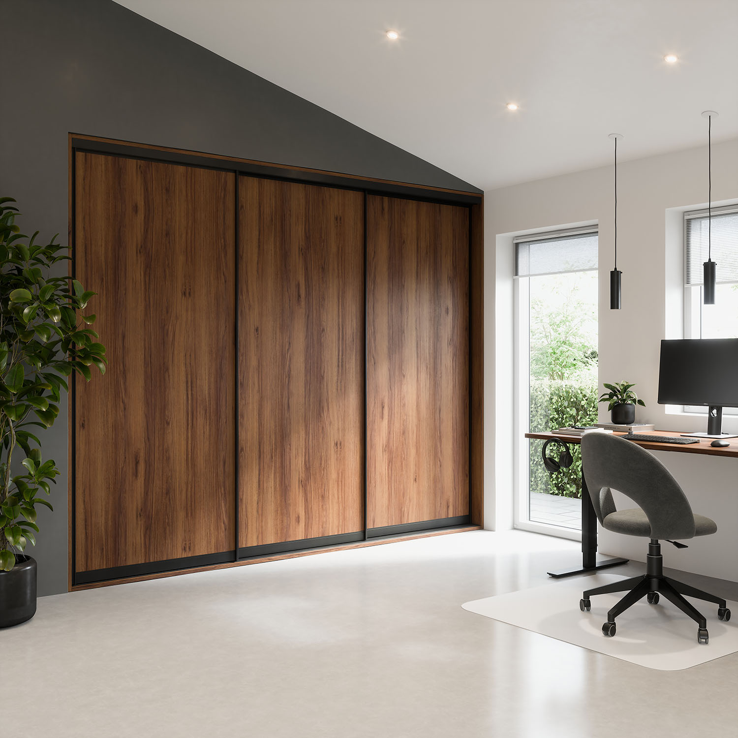 Garderobe med skydedør