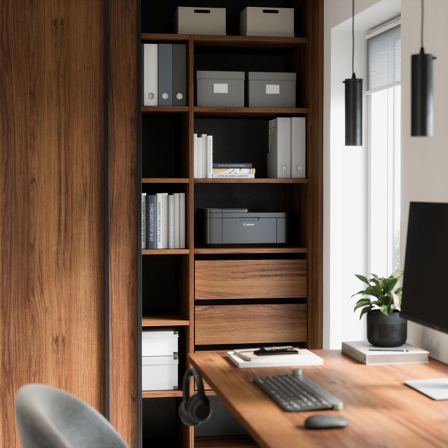 Garderobe med skydedør