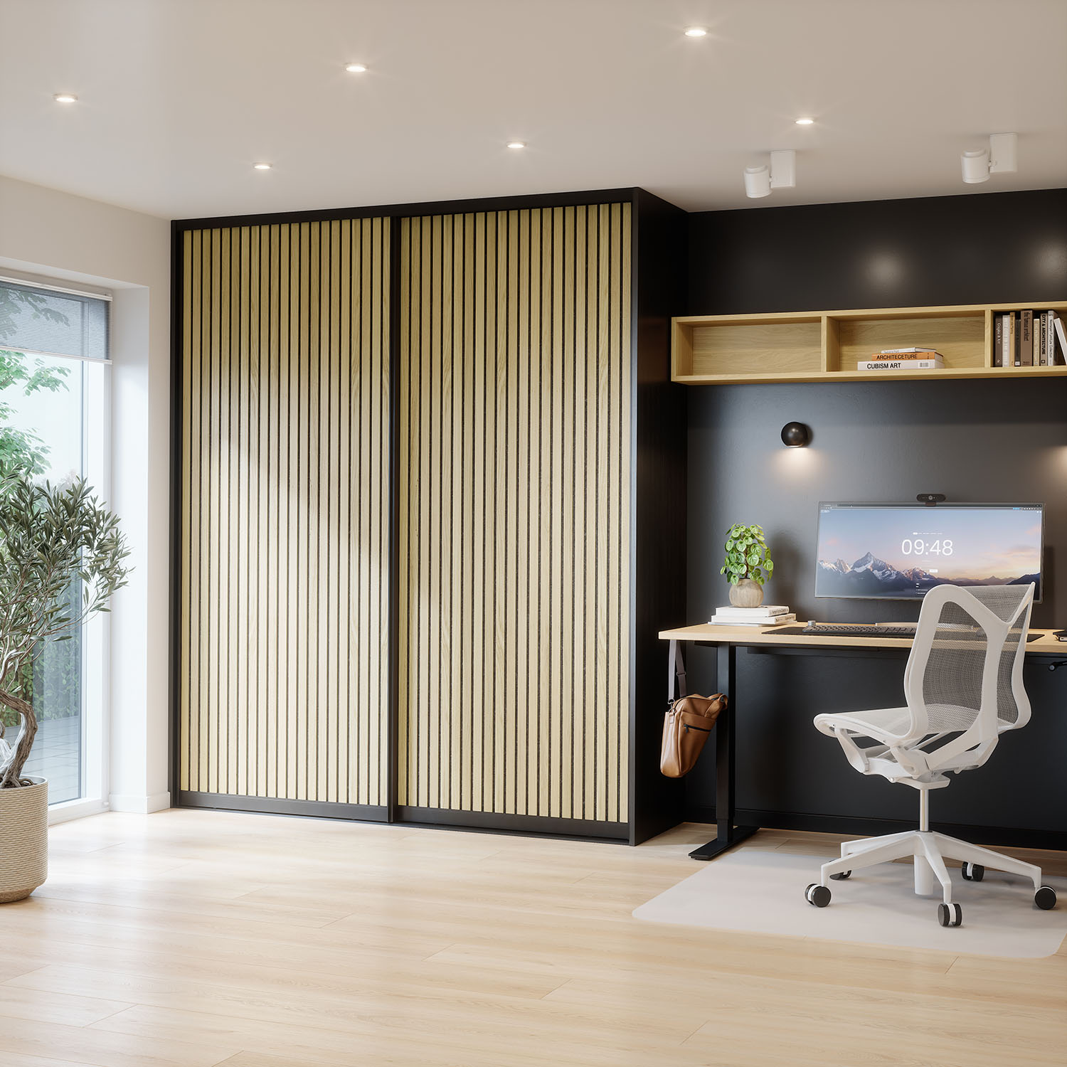 Garderobe med skydedør