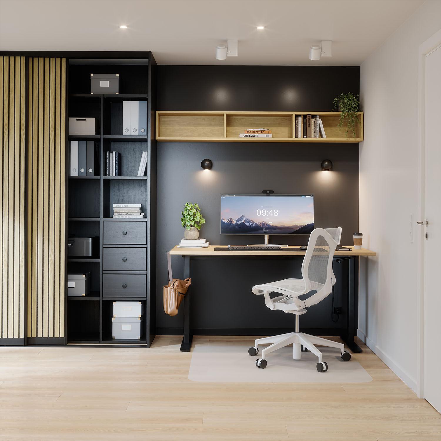 Garderobe med skydedør