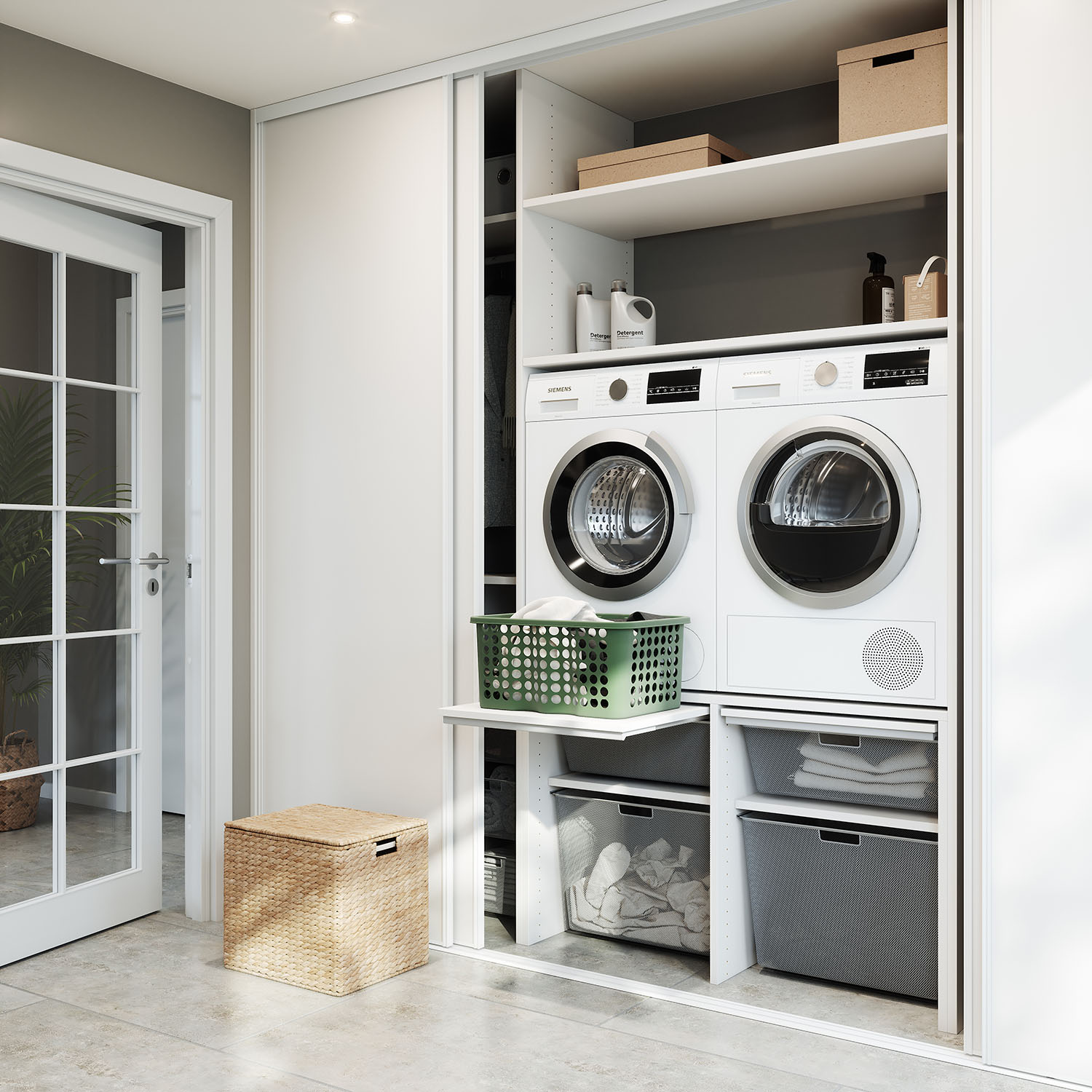 Designa garderobe med skydedør
