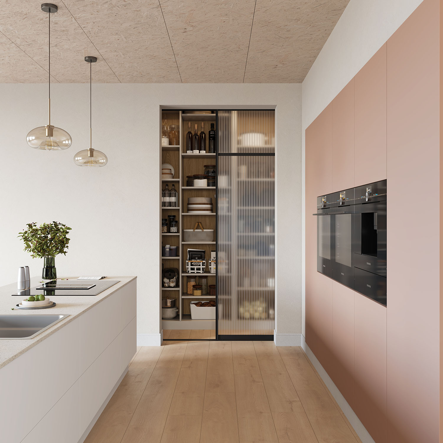 Designa køkken med skydedør i glas