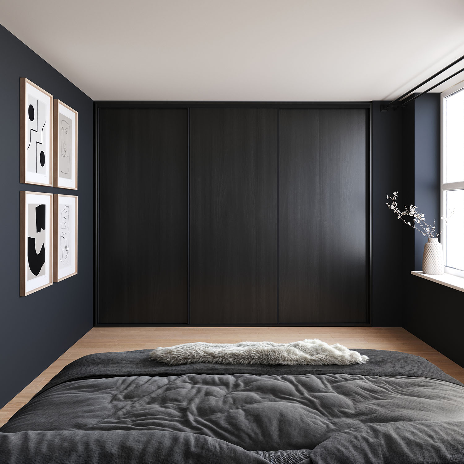 Garderobe med skydedør
