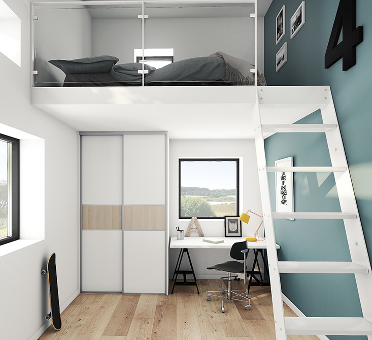 Combi - Eg struktur/glat hvid