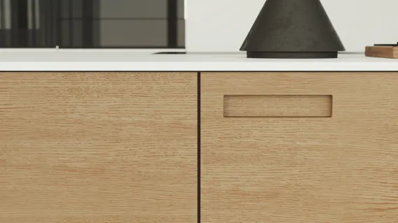 Nature by Designa køkken natur eg og Color by Designa hvid