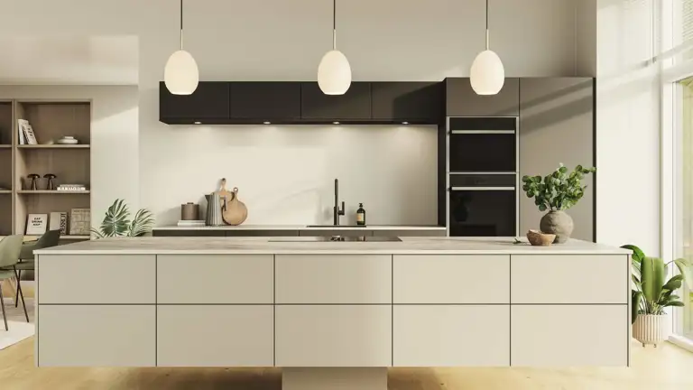 Silk by Designa køkken i ultramat sort og ultramat beige