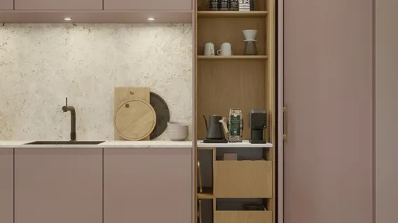 Color by Designa rosa køkken og Nature by Designa natur eg
