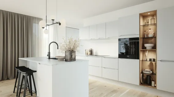 Modern by Designa køkken mat hvid recycled PET folie