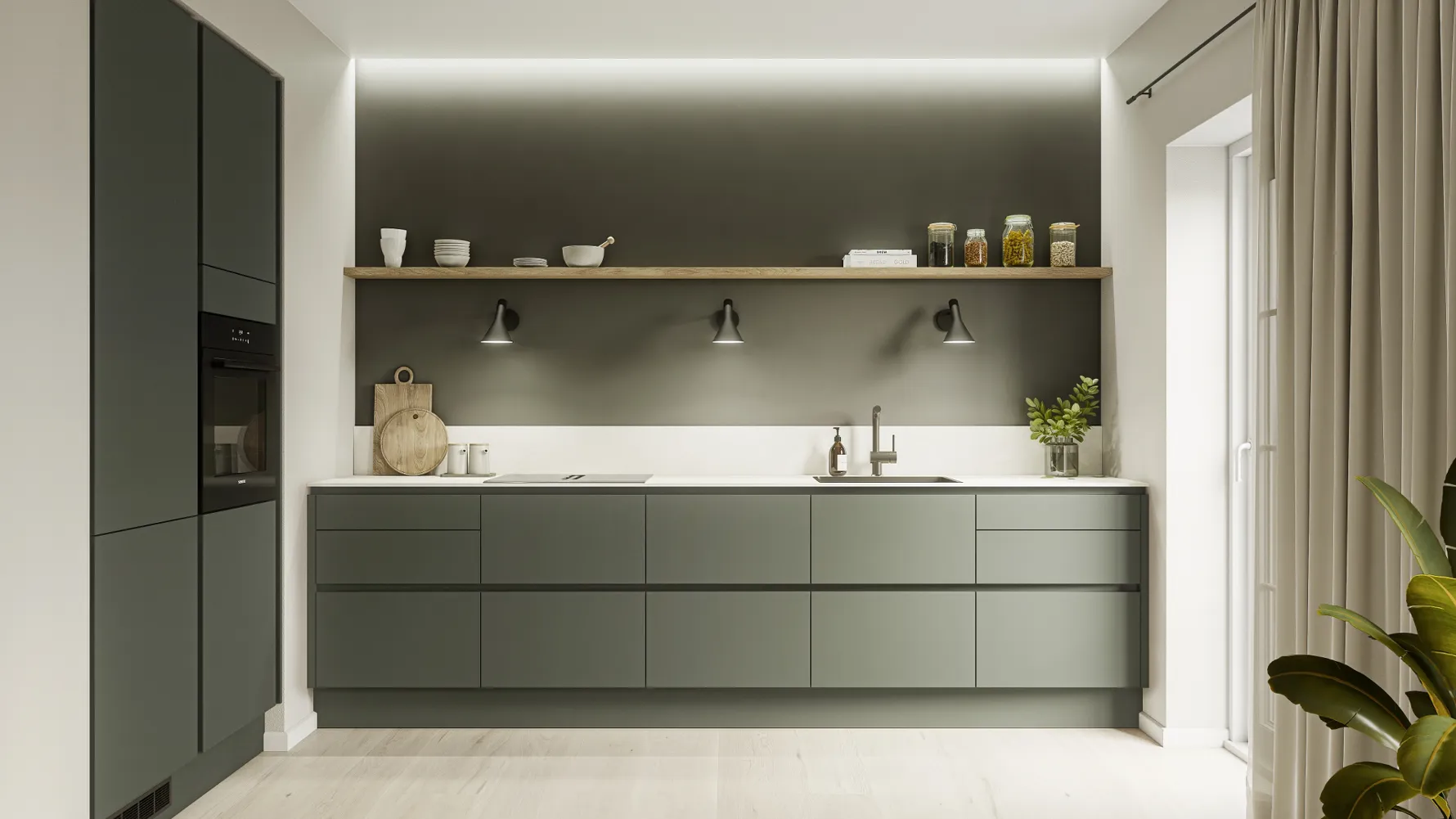 Color by Designa oliven grøn køkken